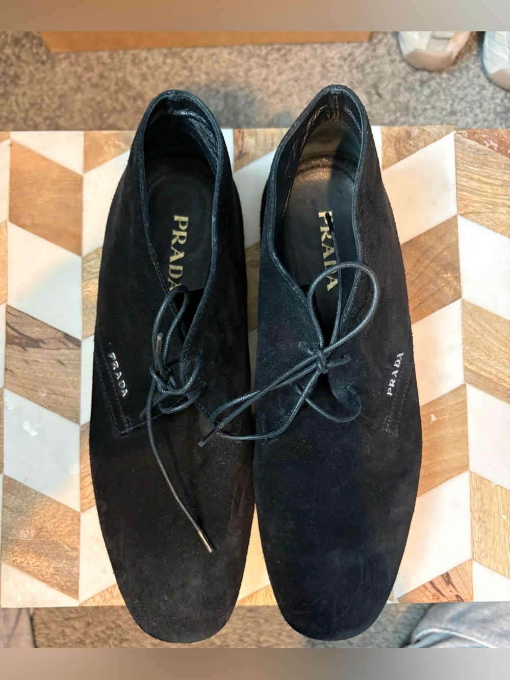 Prada Black Suede Chukka Boots